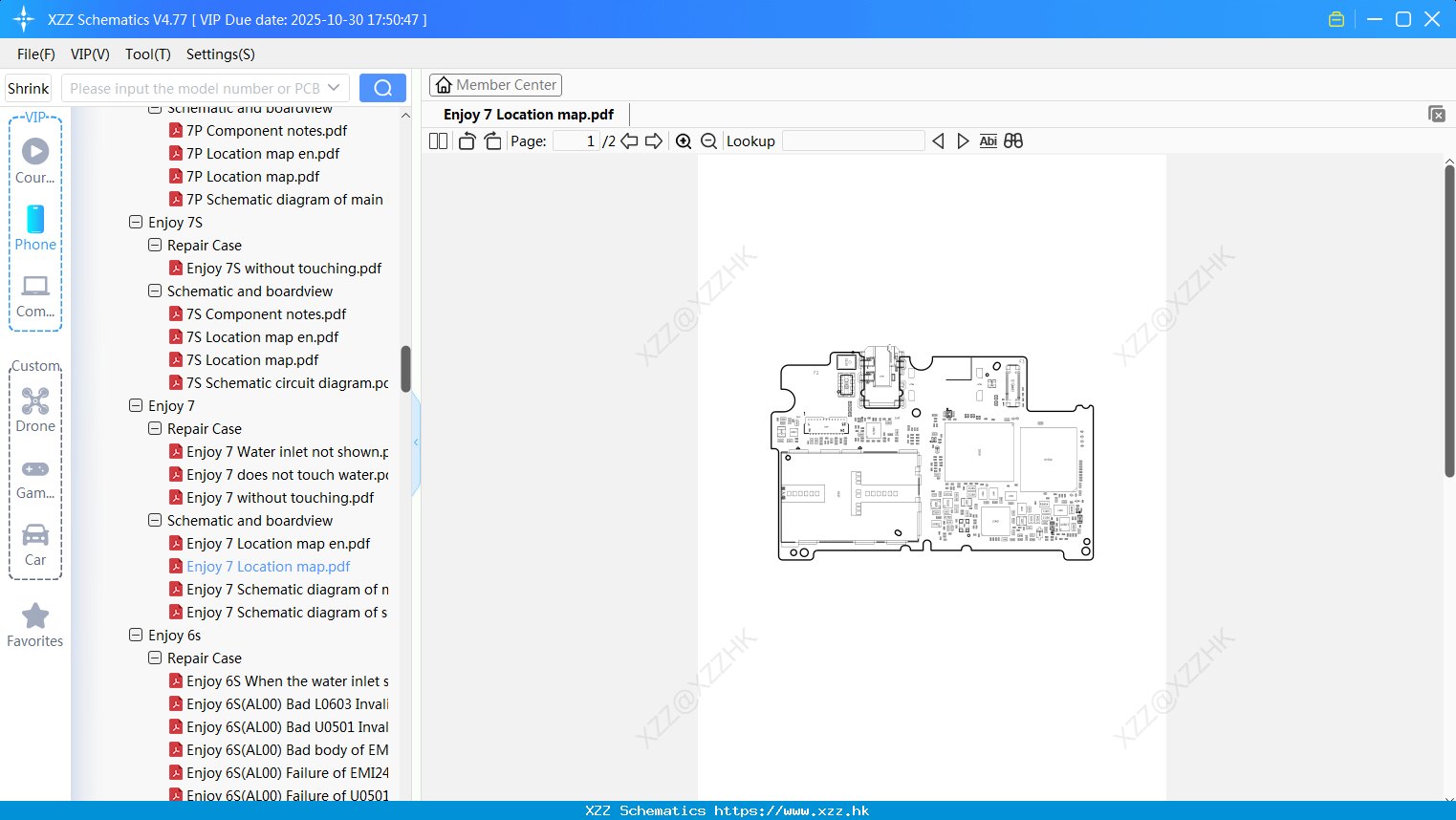 Huawei Enjoy 7 Location Map